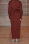 BASERANGE Cotton/Rib Canvas Skirt SKBP-RIB-AU23 Burgundy